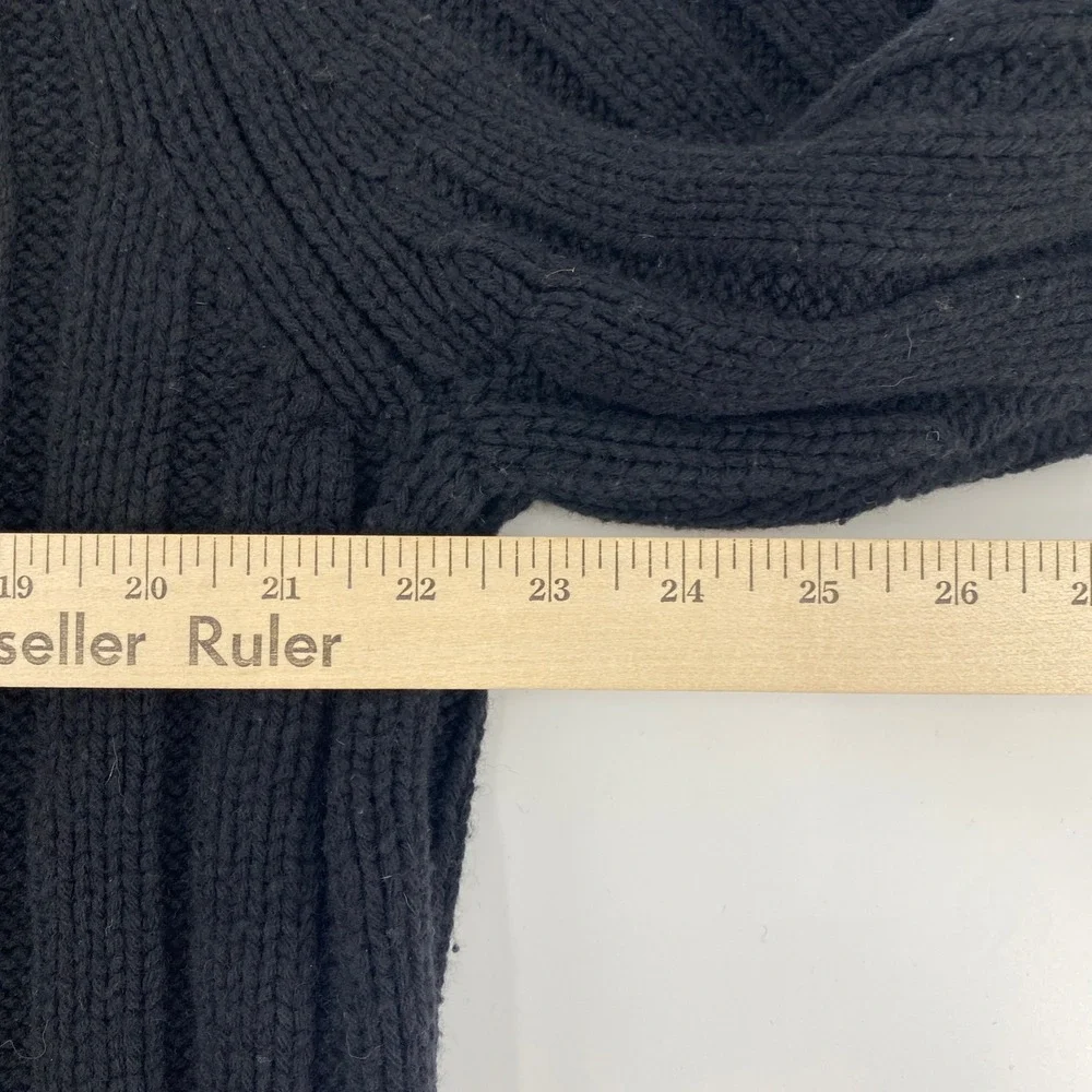 Banana Republic Mens Extra Large Black Lambswool Cashmere Ribbed Knit Sweater